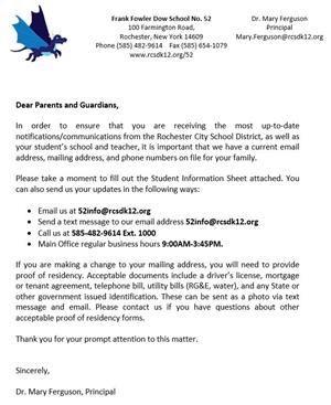 Info Sheet Letter